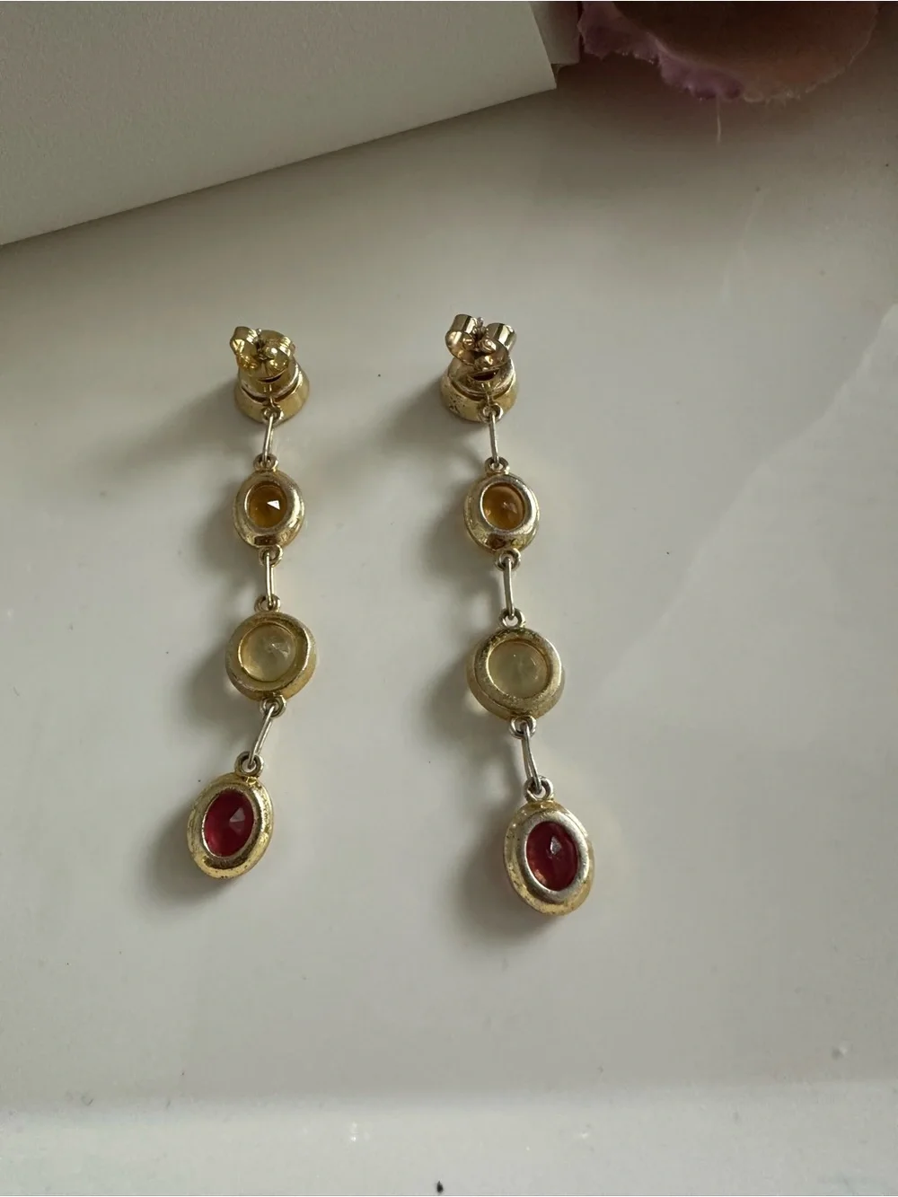 Lizzie Fortunato City Of Gems Earrings Linear Earrings Red Orange